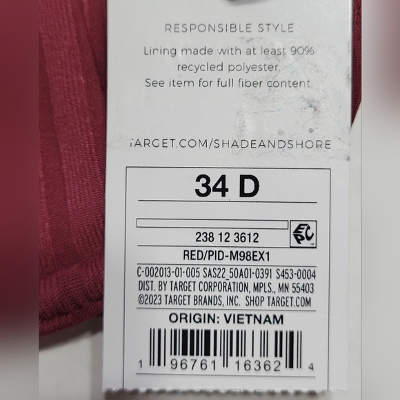 NWT! Shade & Shore Swim Top Size 34D Womens - Picture 9 of 10